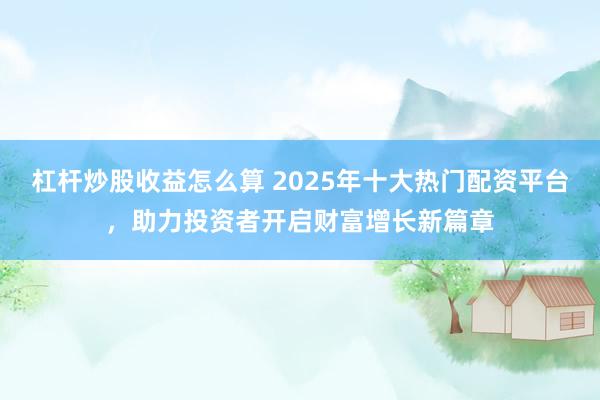 杠杆炒股收益怎么算 2025年十大热门配资平台，助力投资者开启财富增长新篇章