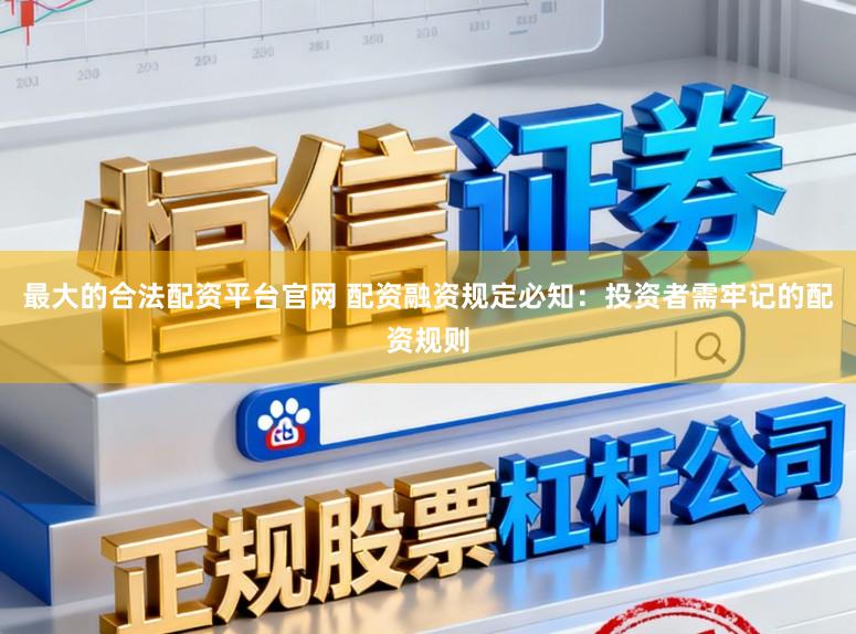 最大的合法配资平台官网 配资融资规定必知：投资者需牢记的配资规则